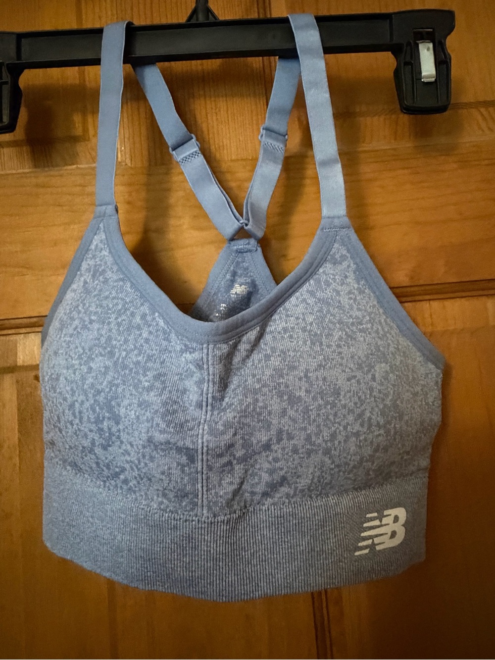 Adidas New Balance Light Blue Heathered Seamless Sports Bra size S/P